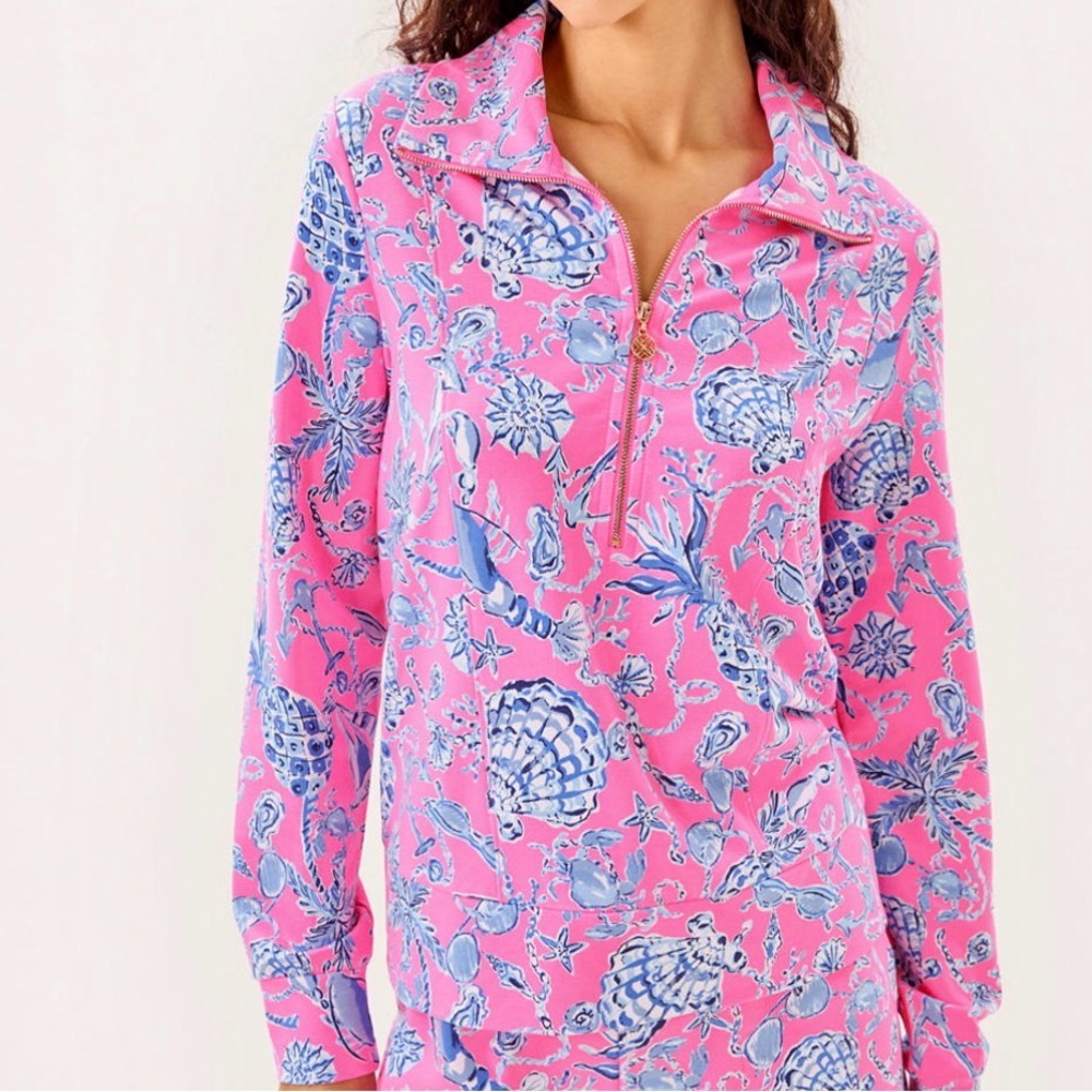 Lilly Pulitzer Pink Barefoot Beachcombers Pullover